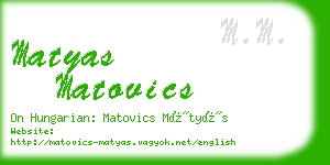 matyas matovics business card